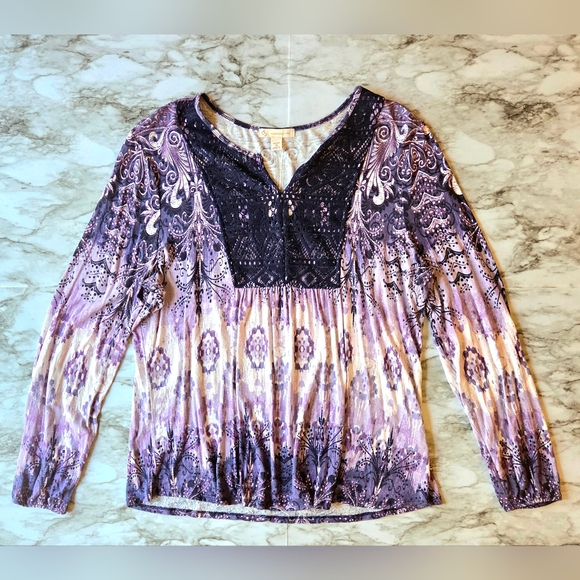 Dress Barn Purple And White Women's Top - Picture 3 of 8